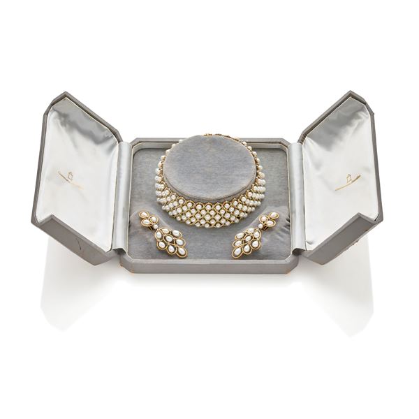 Buccellati demi parure in gold and pearls
