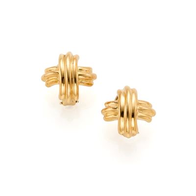 Orecchini in oro giallo 18 Kt, collezione Signature X