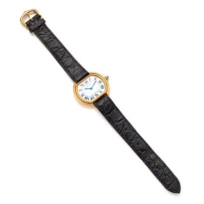 Orologio Ellipse in oro giallo 18 Kt con cinturino in pelle