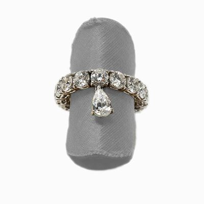 Anello Flessibile con Diamanti e 1 Goccia
