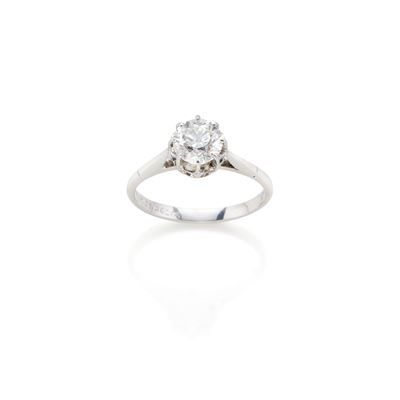 Missiaglia, Solitario in oro bianco 18 Kt con diamante rotondo taglio brillante da 1,23 ct
