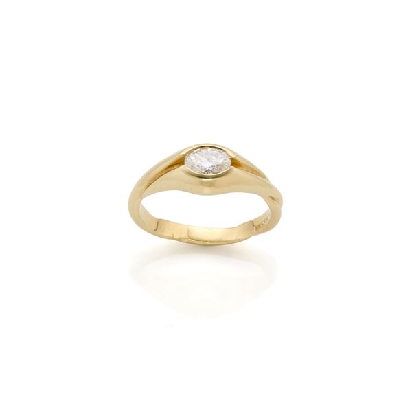 Missiaglia gold ring with diamond