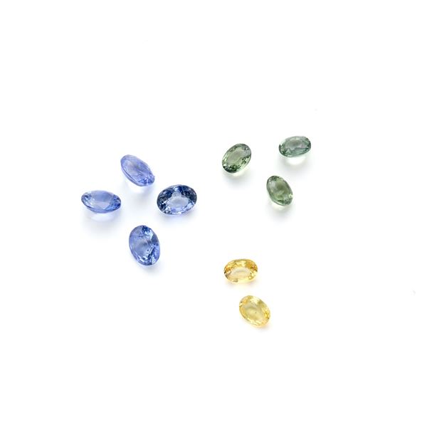 Lot of corundums of different colours 