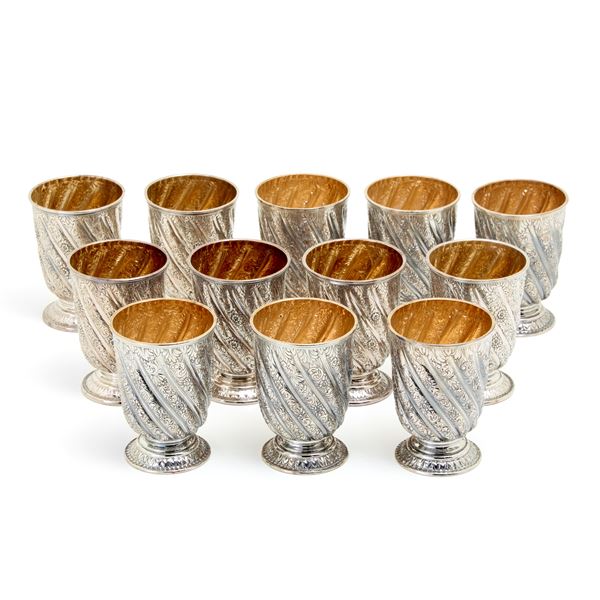 Gianmaria  Buccellati - Twelve silver glasses signed Gianmaria Buccellati