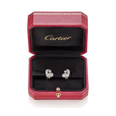 Cartier, Orecchini in platino con diamanti rotondi