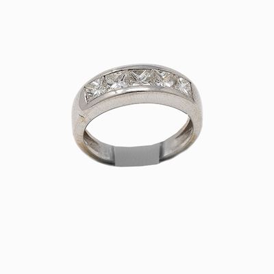 Anello Oro Bianco e Princess