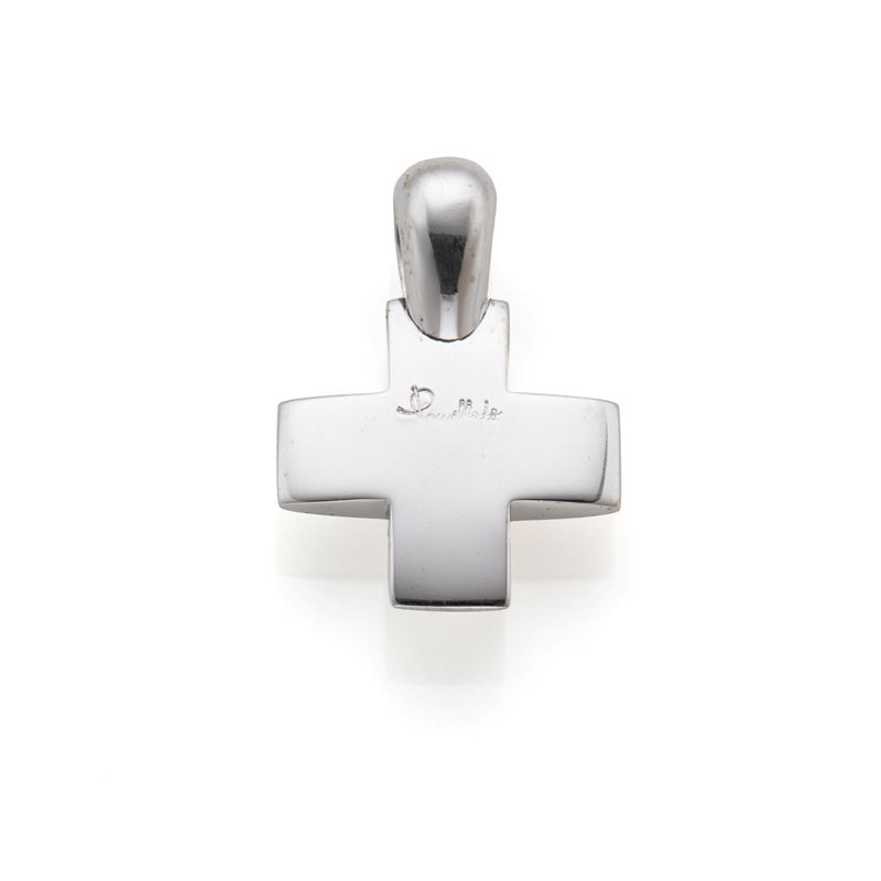 Pomellato, Pendente a croce in oro bianco 18 Kt