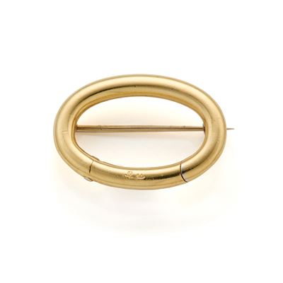 Pomellato, Spilla ovale in oro giallo 18 Kt