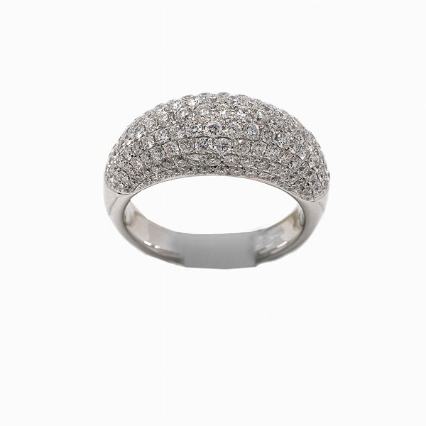Anello oro bianco pav&#232; diamanti