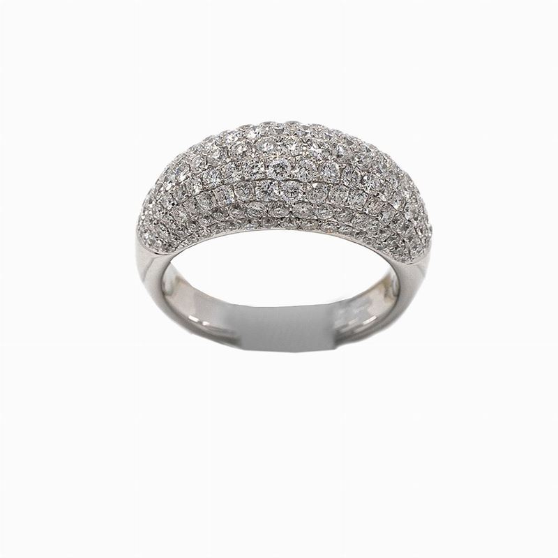 Anello Oro Bianco Pavè Diamanti