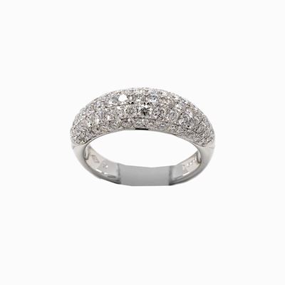 Anello Oro Bianco Pavè Diamanti