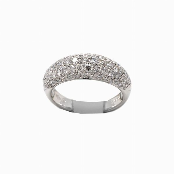 Anello oro bianco pav&#232; diamanti