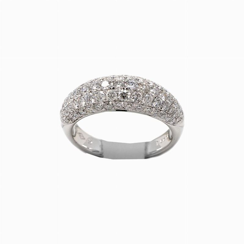 Anello Oro Bianco Pavè Diamanti