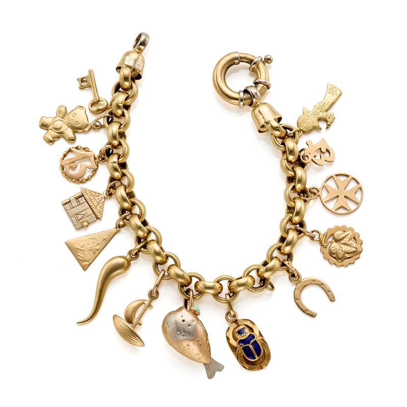 Bracciale con charms in oro