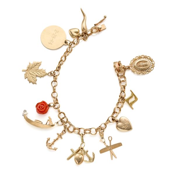 Bracciale con charms in oro