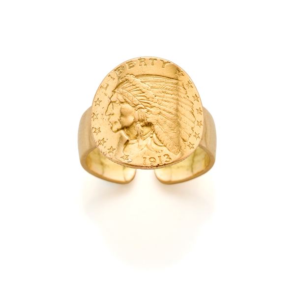 Anello in oro con moneta