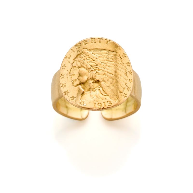 Anello in oro con moneta