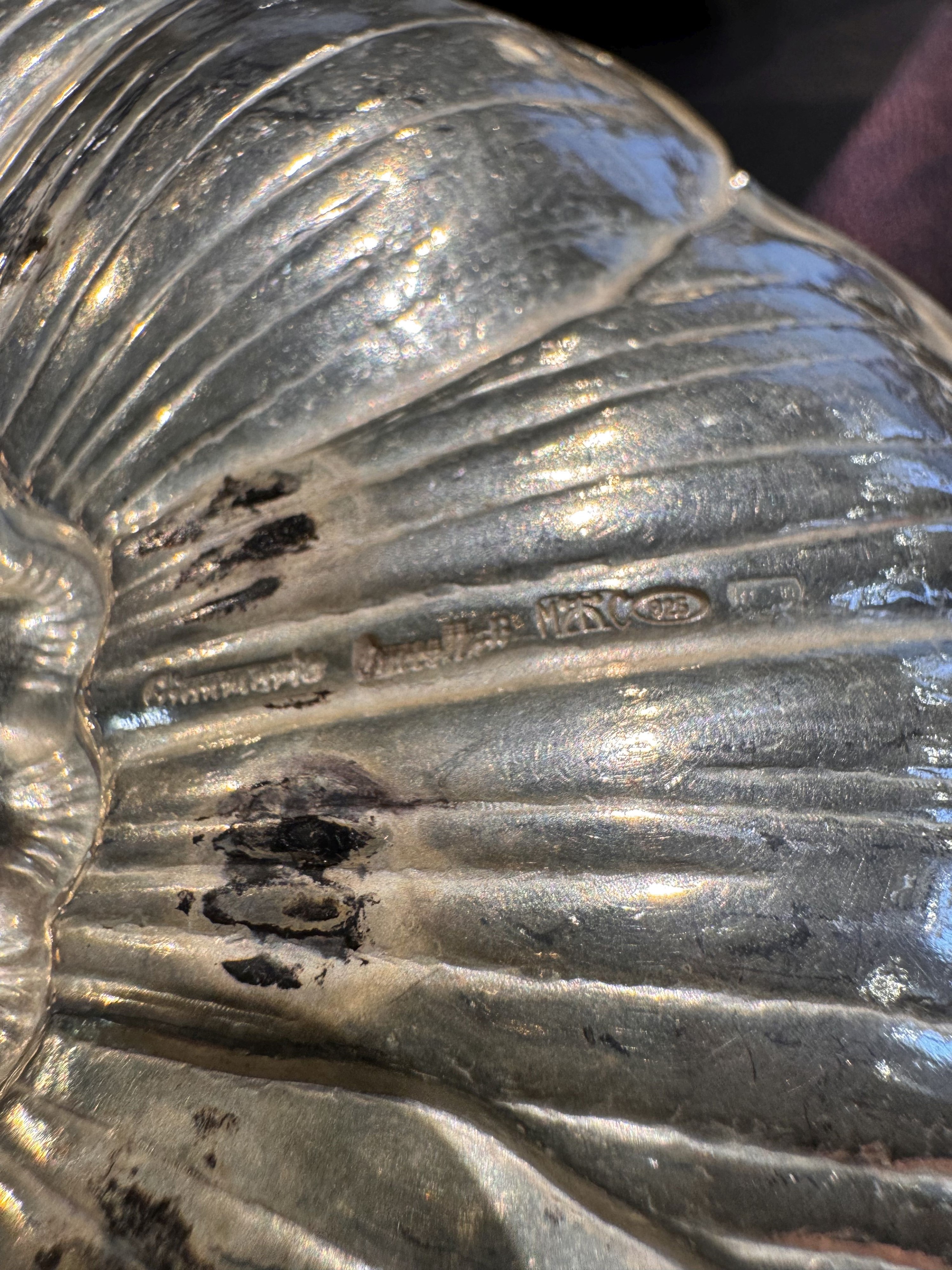 Quattro coppette in argento firmate Buccellati