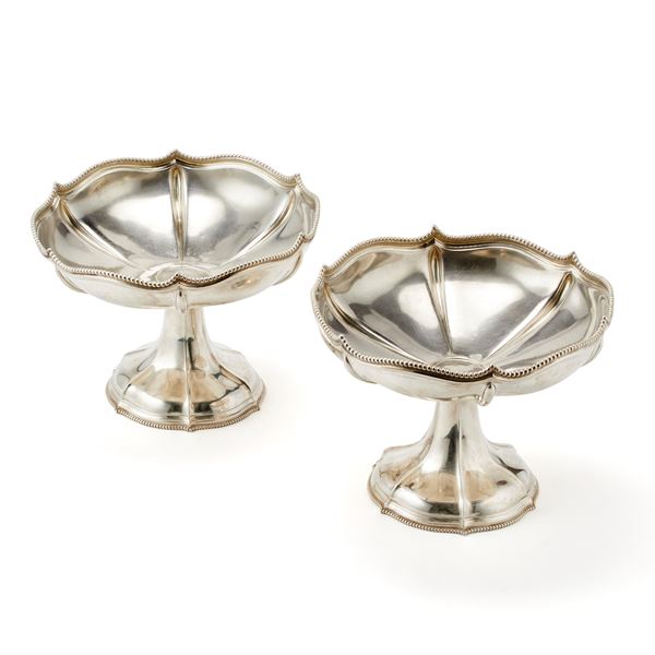 Pair of silver footed bowls