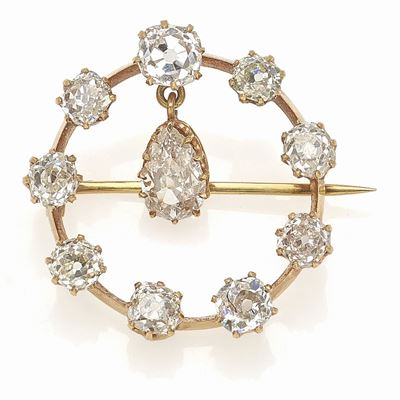Spilla Oro Giallo con Diamanti