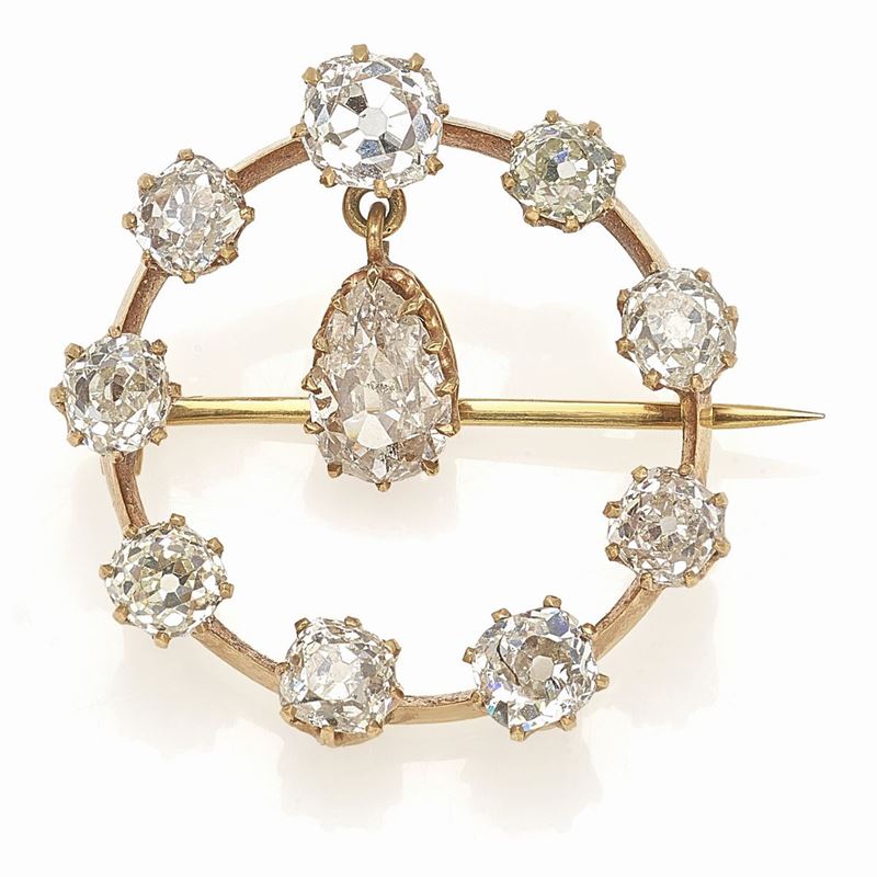 Spilla Oro Giallo con Diamanti