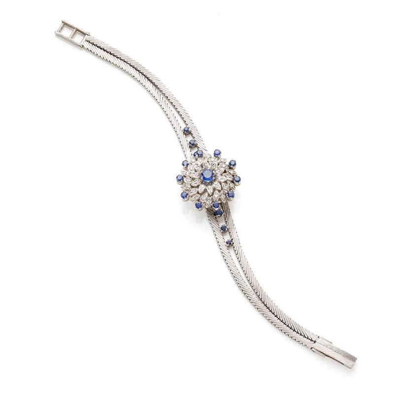 Jaeger-LeCoultre orologio gioiello in oro con zaffiri e diamanti