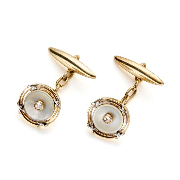 Gemelli in oro bianco e diamanti