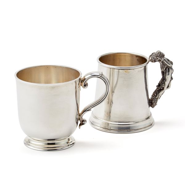 Two silver tankards