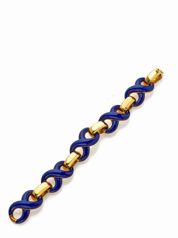 Bracciale in oro giallo e smalto