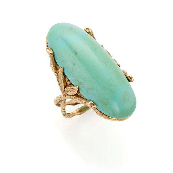 Anello in oro con turchese