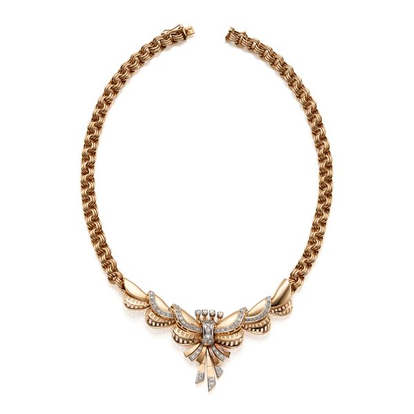 Collier modulare in oro con diamanti