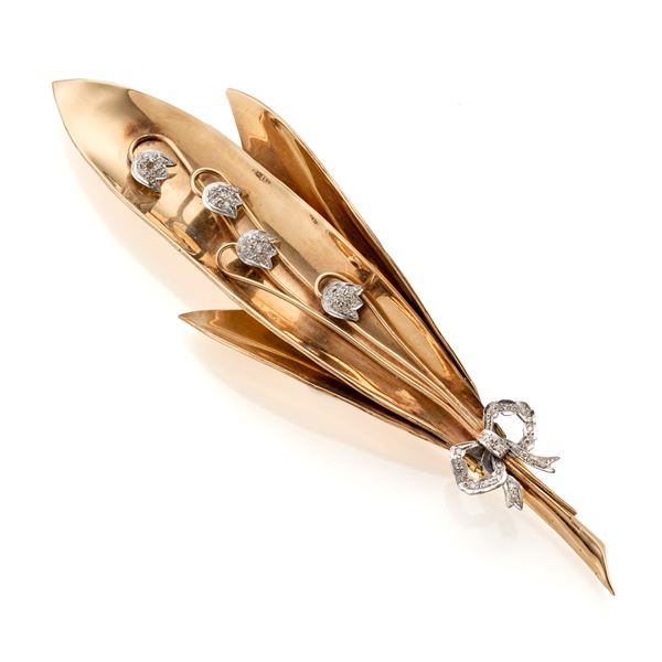 Spilla in oro con diamanti