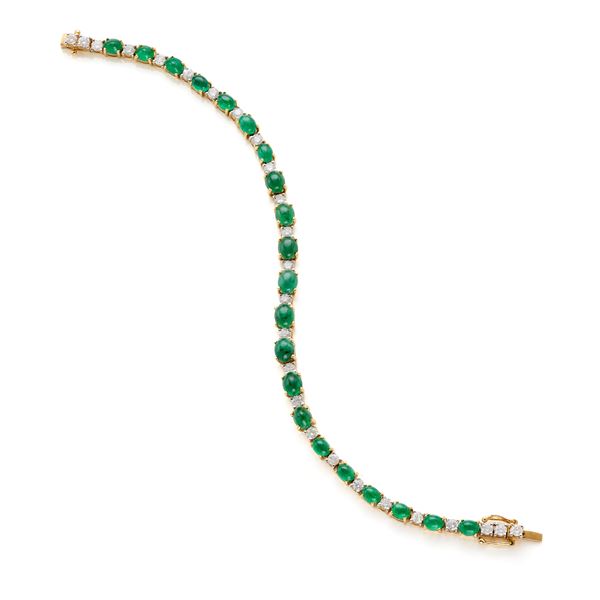 Bracciale in oro con smeraldi