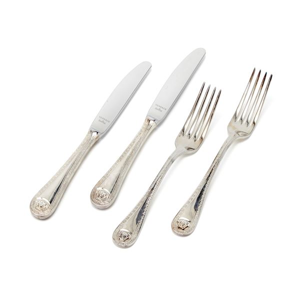 Versace - Pair of silver-plated cutlery by Versace for Rosenthal
