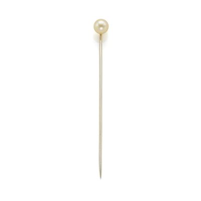 Spillone, oro bianco 18 kt con perla naturale d’acqua salata