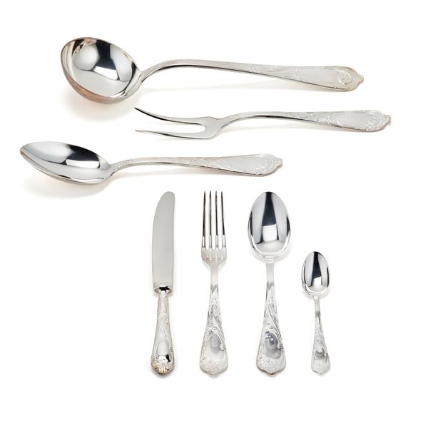 Silver-plated cutlery set 