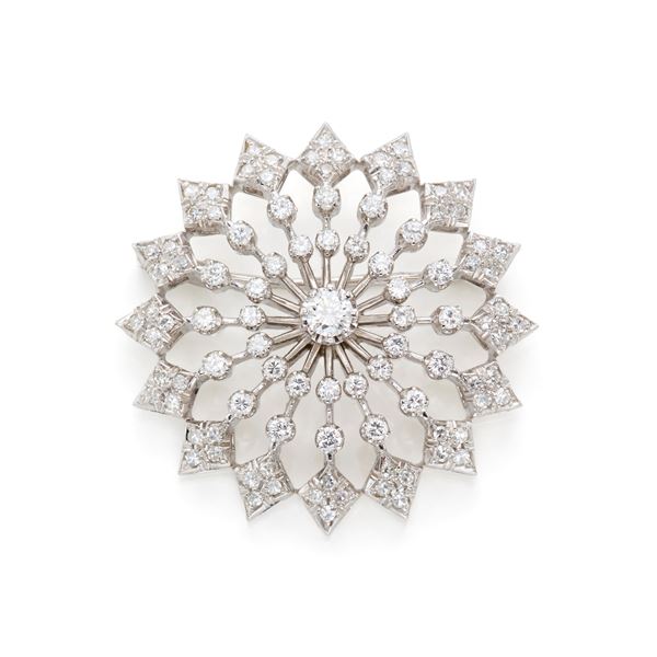Spilla in oro bianco con diamanti