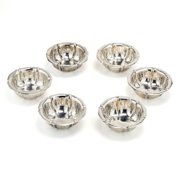 Sei coppette in argento 
