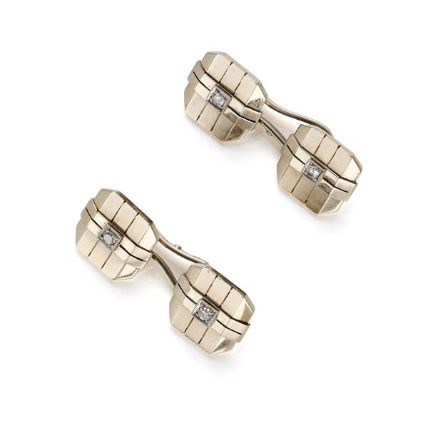 Gemelli in oro con diamanti