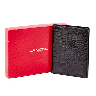 Portafoglio Lancel, in pelle stampa coccodrillo con dustbag e scatola originali