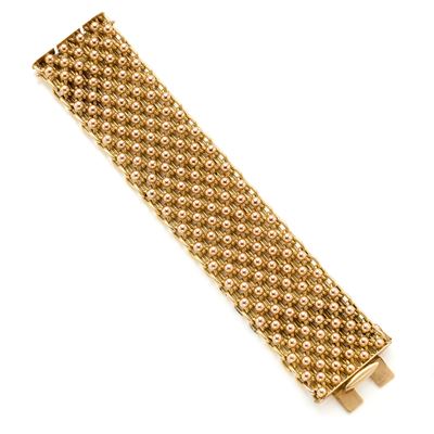 Bracciale modulare in oro 18 kt giallo e bianco, con piccole sfere