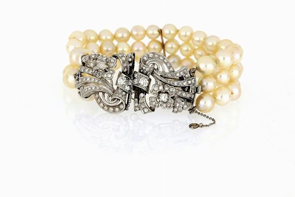 Bracciale perle fermezza oro