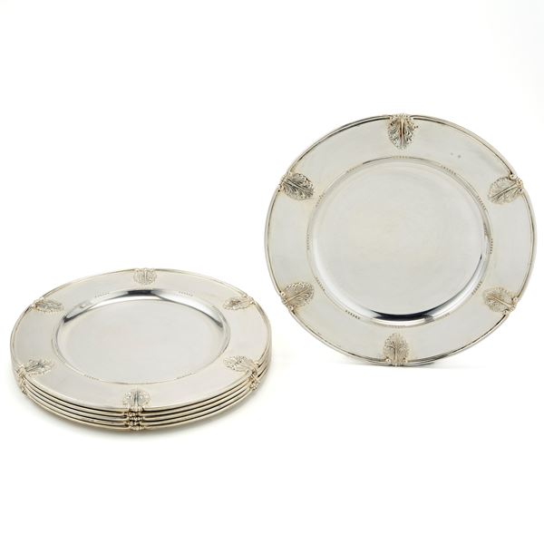 Sei sottopiatti in argento firmati Gianmaria Buccellati