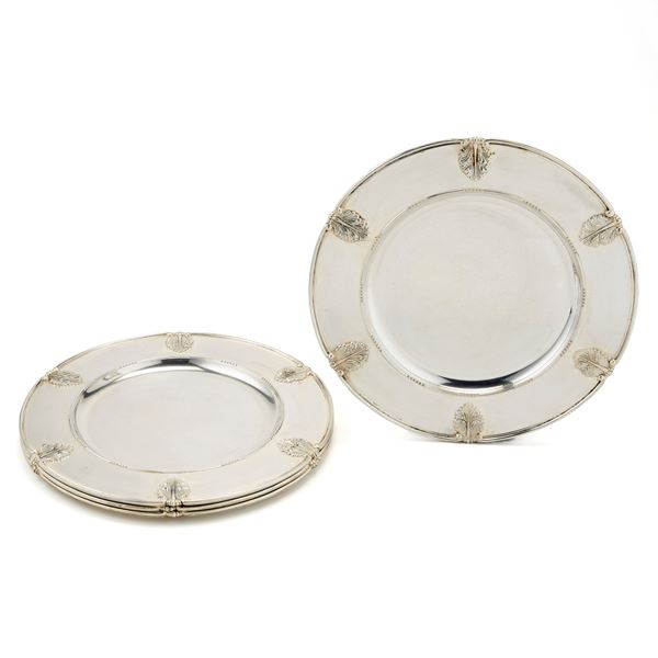 Quattro sottopiatti in argento firmati Gianmaria Buccellati