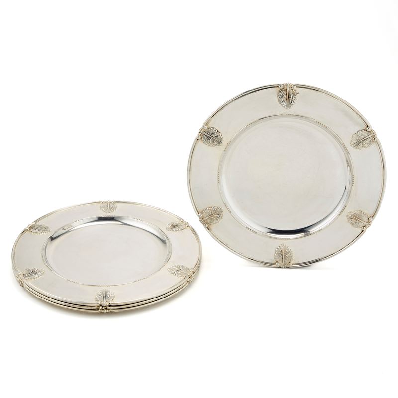Quattro sottopiatti in argento firmati Gianmaria Buccellati