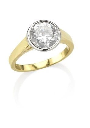 Anello in Oro Bianco e Giallo con Diamante 2,19ct.