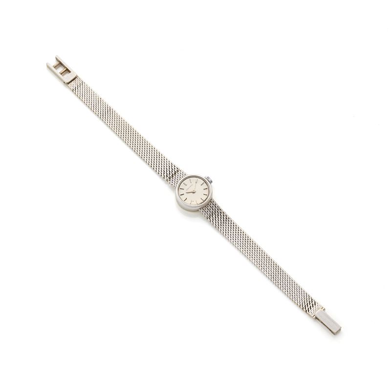 Longines, Orologio da polso in oro bianco 18 Kt con movimento meccanico a carica manuale