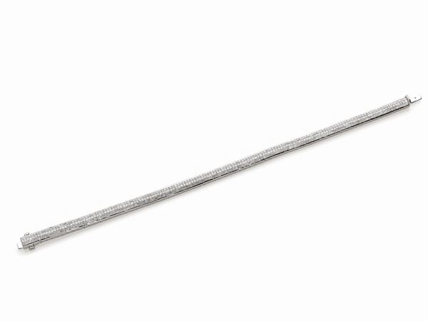 Bracciale tennis in oro bianco e diamanti 