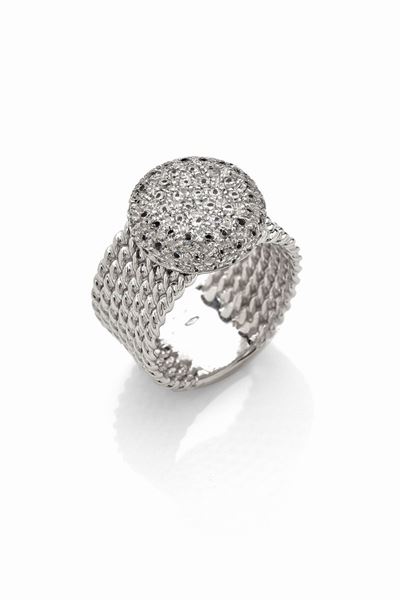 Anello Oro Bianco e Diamanti
