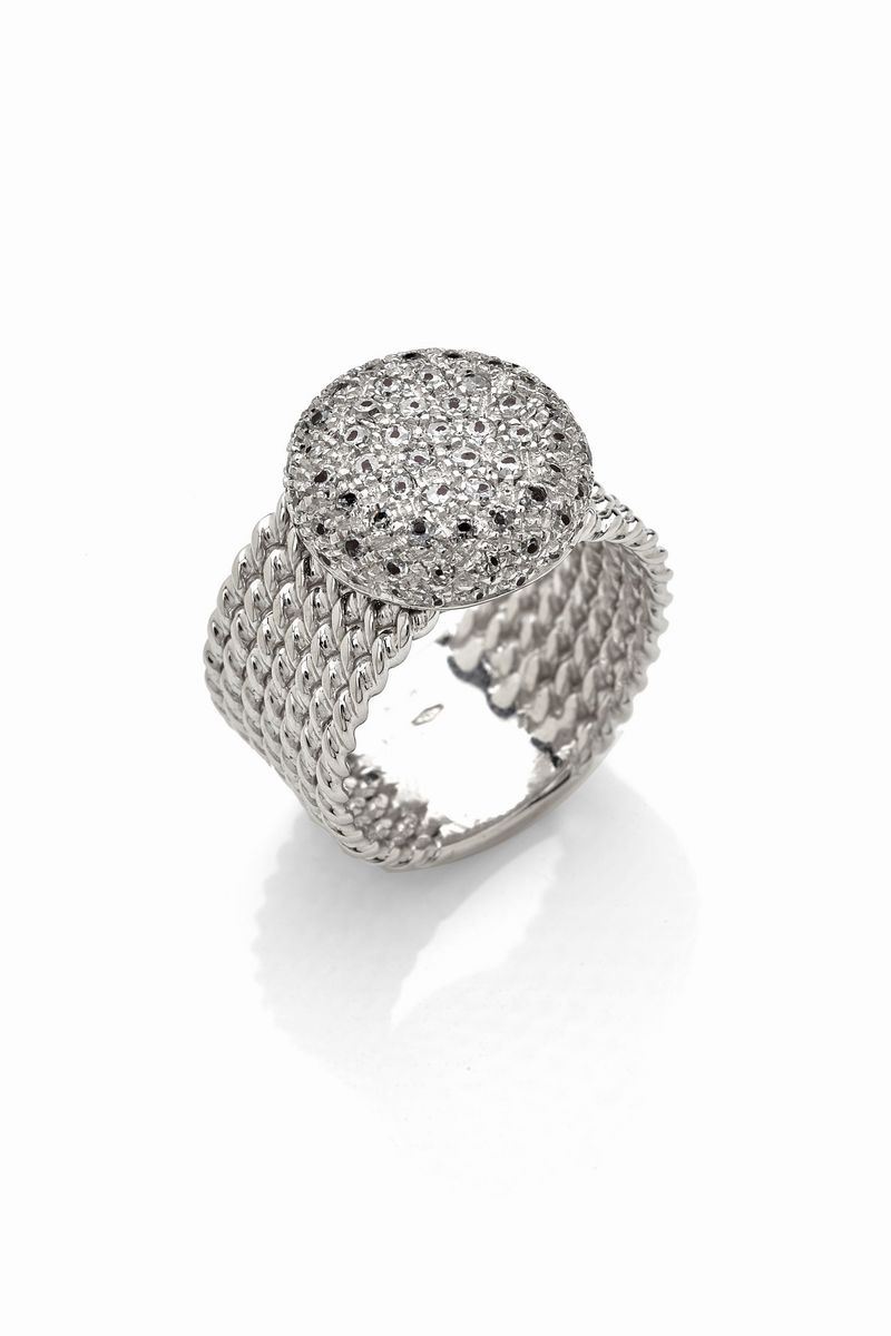 Anello Oro Bianco e Diamanti